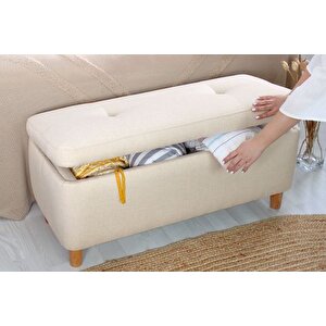 Roci̇o Sandikli Bench Puf, Krem