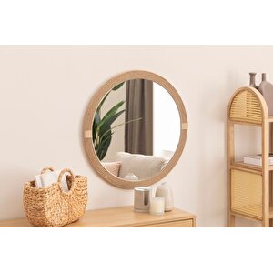 Jut Halatli Yuvarlak Dekorati̇f Duvar Aynasi, 80x80