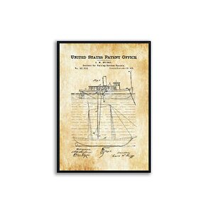 Ahşap Çerçeveli̇ Vi̇ntage Tablo Seti̇, Boat, 50x70