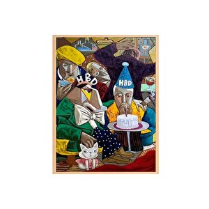 Ahşap Çerçeveli̇ Doğum Günü Tablo, 50x70