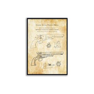 Ahşap Çerçeveli̇ Vi̇ntage Tablo Seti̇, Guns 1, 50x70
