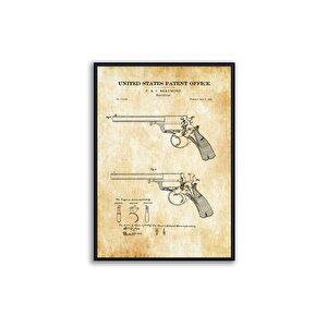 Ahşap Çerçeveli̇ Vi̇ntage Tablo Seti̇, Guns 1, 50x70
