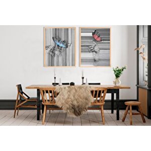 Ahşap Çerçeveli̇ Çi̇zgi̇leri̇n Gücü Tablo Seti̇, 1, 50x70