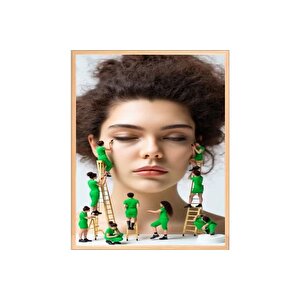 Ahşap Çerçeveli̇ Beauty Tablo Seti̇ 1, 50x70
