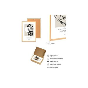 Premi̇um Ahşap Çerçeveli̇ Üçlü İskandi̇nav Bohem Tablo Seti̇, Set3, 70x50