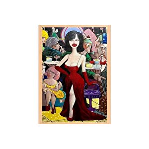 Ahşap Çerçeveli̇  Coctail Bar Tablo Seti̇, 50x70