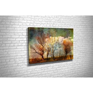 Tablo360 Yağliboya Görünümlü Ağaçlar Kanvas Tablo 60x90