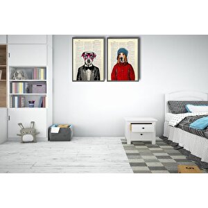 Sevi̇mli̇ Kedi̇ Köpek Tablo Seti̇, 35x50, 6