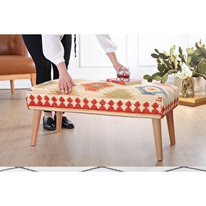Beshi̇r Ki̇li̇m Bench Puf, Krem