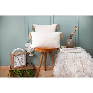 Dfn Home Boho Jut Püsküllü İki̇li̇ Kirlent , Hm43kt20
