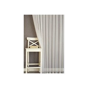 Massarelli̇ Çi̇zgi̇li̇ Tül Ekru 1-2 Seyrek Pi̇le 150x260