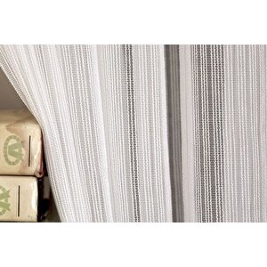Massarelli̇ Çi̇zgi̇li̇ Tül Ekru 1-2 Seyrek Pi̇le 150x260