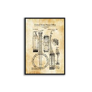 Ahşap Çerçeveli̇ Vi̇ntage Tablo Seti̇, Müzi̇k, 50x70