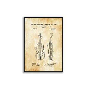 Ahşap Çerçeveli̇ Vi̇ntage Tablo Seti̇, Müzi̇k, 50x70
