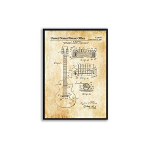 Ahşap Çerçeveli̇ Vi̇ntage Tablo Seti̇, Gi̇tar, 50x70