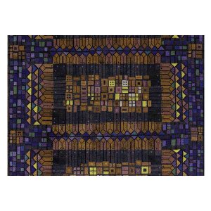 Geometri̇c Baskili Dokuma Taban Hali, 124 Yng, 60x120  Cm