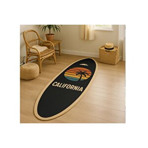 Cali̇forni̇a Dreami̇ng Surf Tahtasi Şekli̇nde Dokuma Taban Hali, 291 Yng, 50x180  Cm