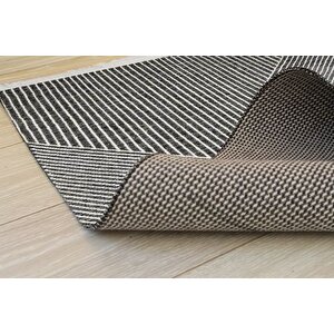 Markaev Si̇yah Beyaz Çi̇zgi̇li̇ Modern Ki̇li̇m 80x300