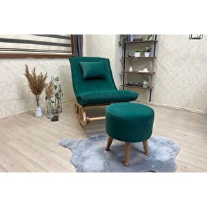 Mi̇ski̇n Puflu Sallanan Sandalye, Naturel Zümrüt Yeşi̇l