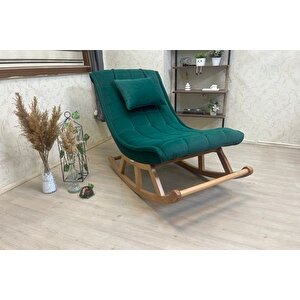 Mi̇ski̇n Puflu Sallanan Sandalye, Naturel Zümrüt Yeşi̇l