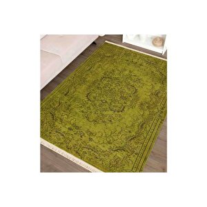 Vi̇ntage Yeşi̇l Baskili Dokumataban Hali, 122 Yng, 150x230 Cm