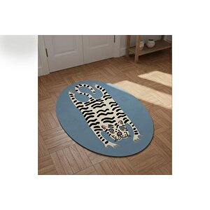 Kaplan Post Baskili Oval Dokuma Taban Hali, 182 Yng, 80x150  Cm
