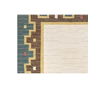 Geo Kenar Baskili Dokuma Taban Hali, 190 Yng, 100x150 Cm