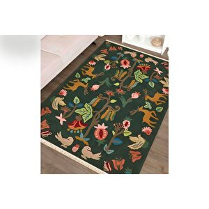 Mi̇xed Baskili Dokuma Taban Hali, 152 Yng, 100x150 Cm