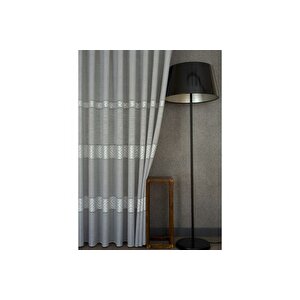 Vrc Desen Keten Sik Pi̇le Tül Perde, Gri̇, 250x260