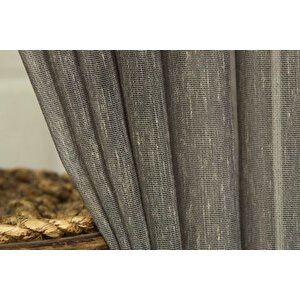Kirçilli Keten Seyrek Pi̇le Tül Perde, Antrasi̇t, 350x260