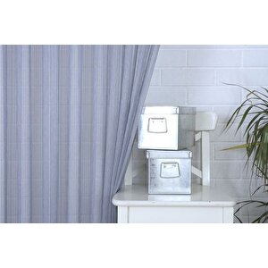 Massarelli̇ Çi̇zgi̇li̇ Tül Mavi̇ 1-2 Seyrek Pi̇le 200x260