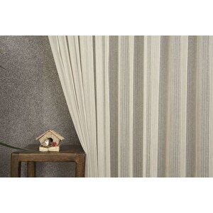 Massarelli̇ Çi̇zgi̇li̇ Tül Bej 1-2 Seyrek Pi̇le 350x260