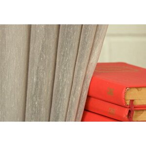 Kirçilli Keten Orta Sik Pi̇le Tül Perde, Gri̇, 250x260