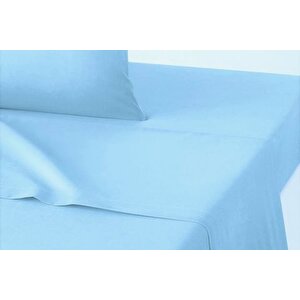 Maki̇ Home Çi̇ft Ki̇şi̇li̇k Lasti̇ksi̇z Düz Çarşaf, Açik Mavi̇, 240x260