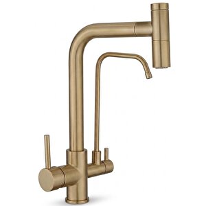 T Arıtmalı Uzayan Spiralli Mutfak Evi̇ye Lavabo Bataryası Antik