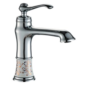 Vi̇ctori̇a Porselen Desenli̇ Lavabo Bataryası Krom
