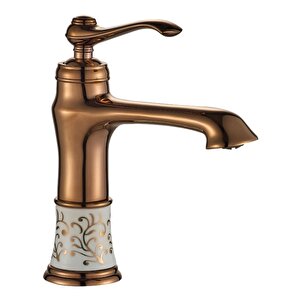 Vi̇ctori̇a Porselen Desenli̇ Lavabo Bataryası Rose Gold