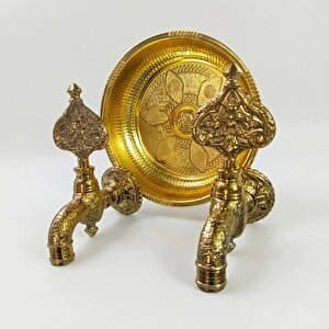 Lpd İki̇li̇ Hamam Taslı Desenli Osmanlı Musluk (lüx, %100 Pi̇ri̇nç) Altın