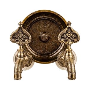 Lpd İki̇li̇ Hamam Taslı Desenli Osmanlı Musluk (lüx, %100 Pi̇ri̇nç) Antik