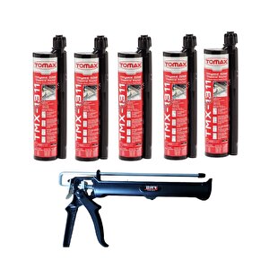 Tomax Tmx-1311 Epoksi Kimyasal Dübel 345 Ml (5 Adet) + Sert Plastik Tabancası