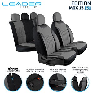 Tofaş Şahin 1.4 Lüx Deri Detaylı Tay Tüyü Oto Koltuk Kılıfı Ön Arka Takım Edition Serisi Füme Füme