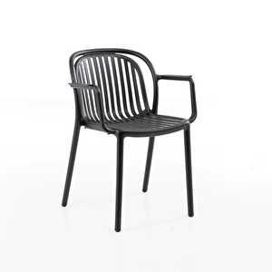 Polo Sandalye 2'li Set | Balkon, Bahçe Ve Kafe Sandalyesi Siyah