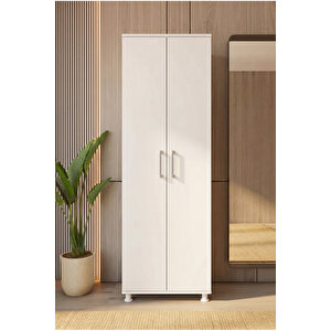 Portmanto Vestiyer 2 Kapaklı Ayakkabılık Hol Giriş Düzenleyici Krom 60x180 Cm