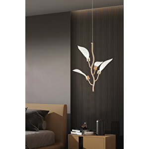 Liria Gold Yaprak Desenli Sarkıt Led Avize