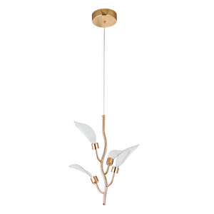 Liria Gold Yaprak Desenli Sarkıt Led Avize