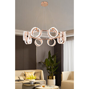 Linea 8'li Gold Yuvarlak Salon Sarkıt Led Avize