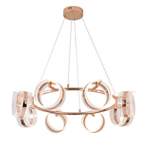 Linea 8'li Gold Yuvarlak Salon Sarkıt Led Avize