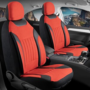 Volkswagen Bora Station Wagon Lüx Deri Detaylı Tay Tüyü Oto Koltuk Kılıfı Ön Arka Takım Edition Serisi Kırmızı Kırmızı