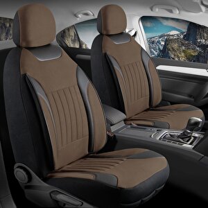 Ford Ranger Lüx Deri Detaylı Tay Tüyü Oto Koltuk Kılıfı Ön Arka Takım Edition Serisi Kahverengi Kahverengi