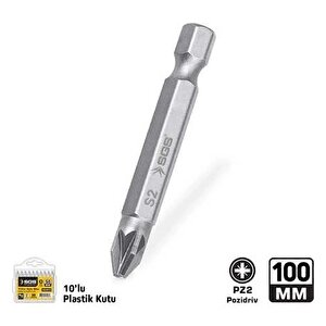 Sgs3945 Pozidriv Uçlu Bits S2 Pz2*100mm Sand-pro Series - 10 Adet